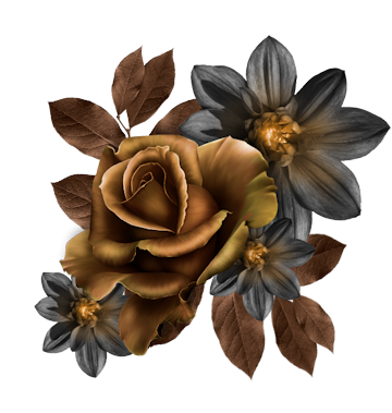 TUBE FLEURS MARRON EN PNG