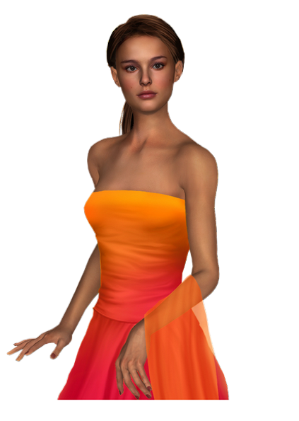 tube femme orange en png 